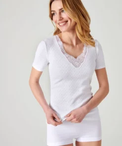 T-shirt manches courtes, maille ajourée Thermolactyl