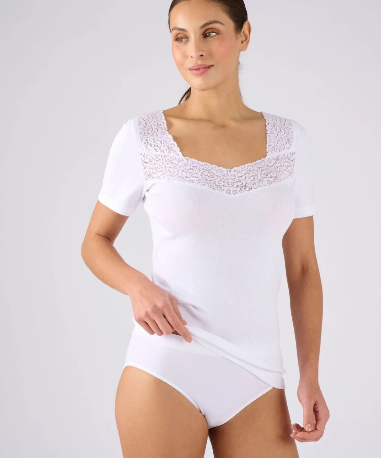 T-shirt manches courtes maille pur coton peigné