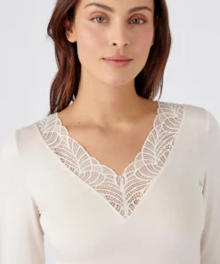 T-shirt manches longues dentelle Thermolactyl Sensitive