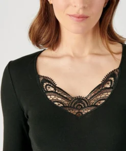 T-shirt manches longues fine côte guipure Thermolactyl