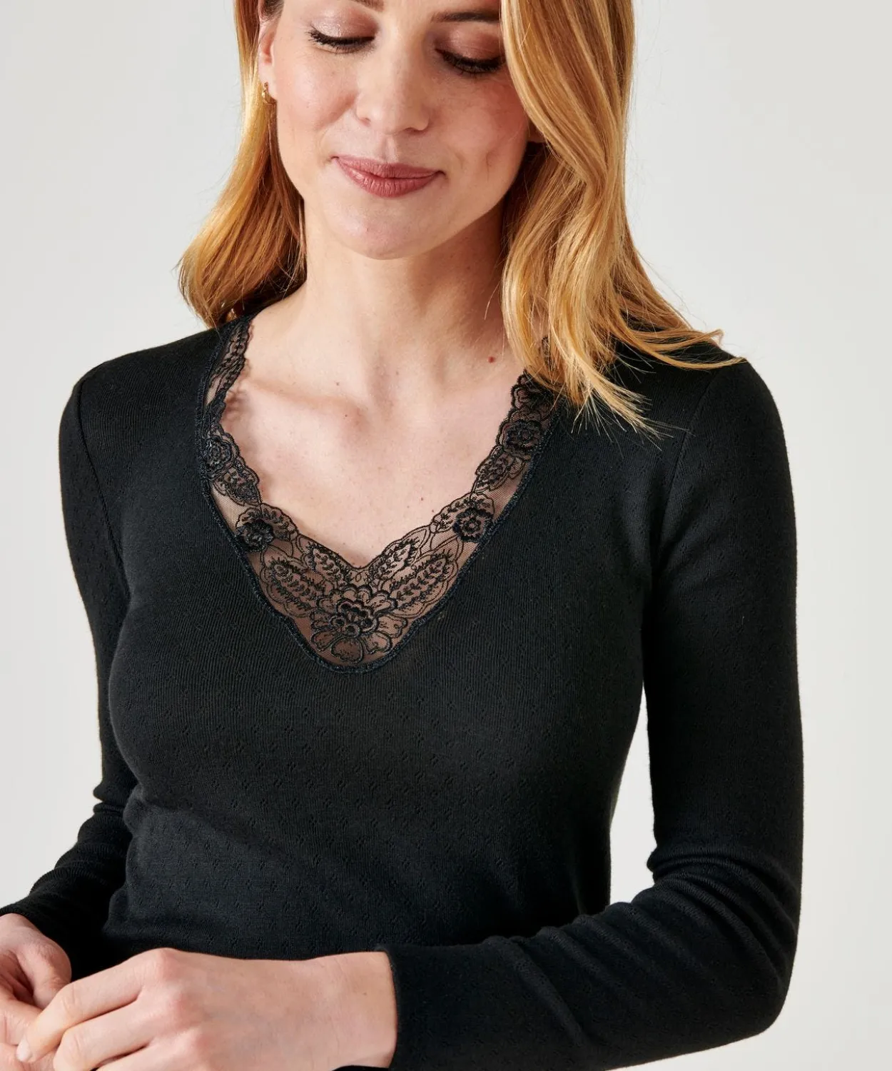 T-shirt manches longues maille ajourée Thermolactyl