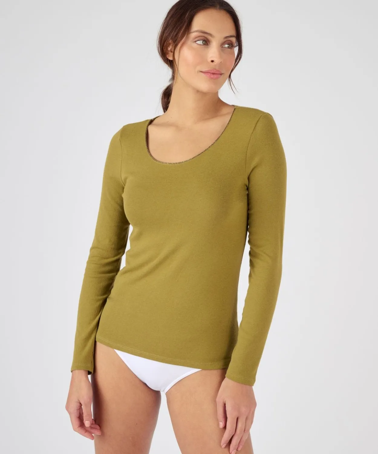 T-shirt manches longues Thermolactyl Sensitive, biais fils brillants