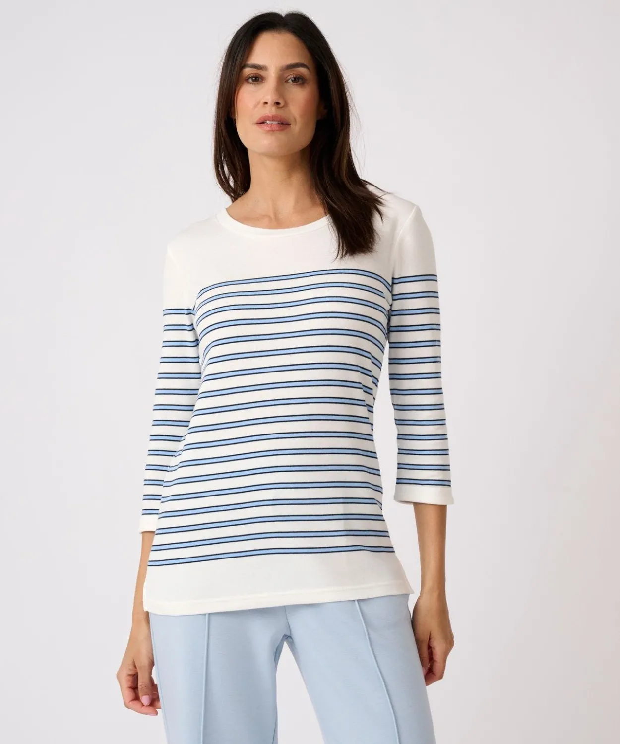 T-shirt marinière en mélange coton et modal