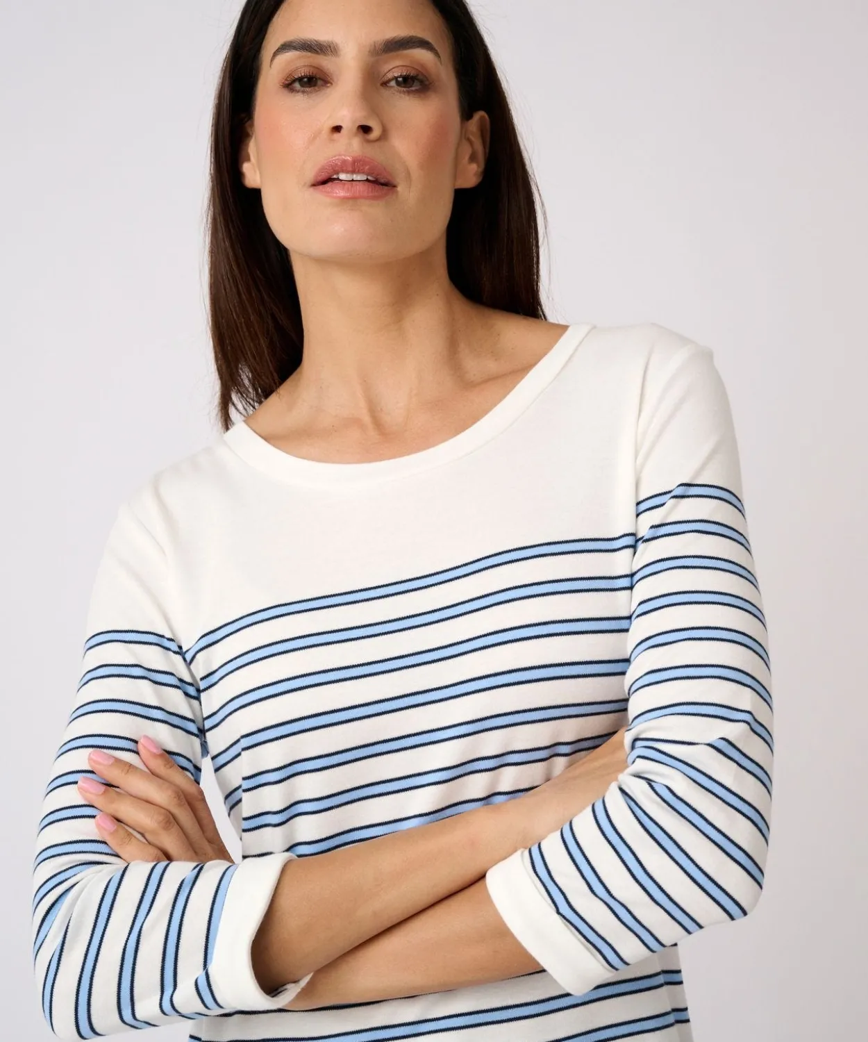 T-shirt marinière en mélange coton et modal