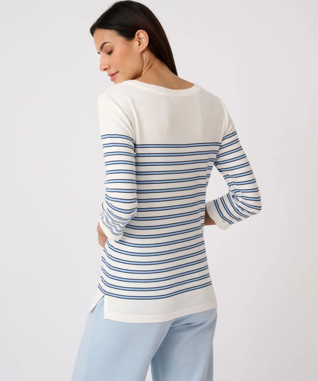 T-shirt marinière en mélange coton et modal