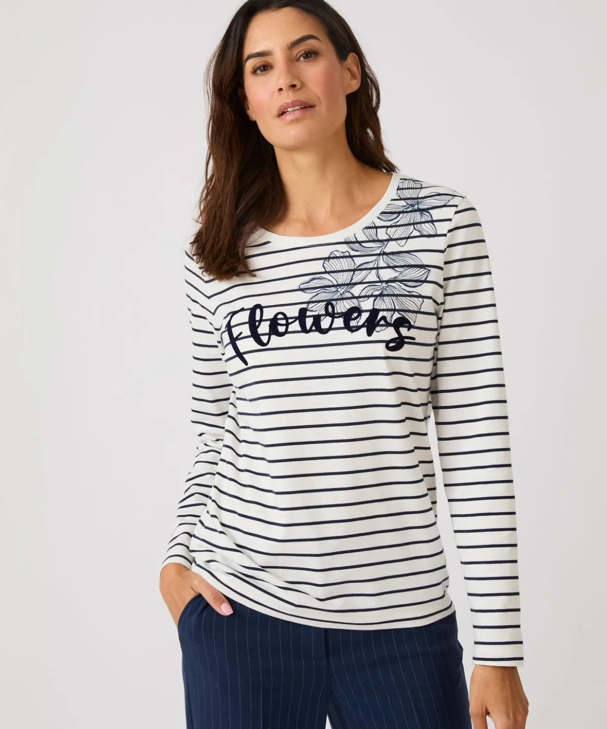 T-shirt marinière imprimé