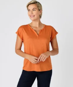 T-shirt mélange lin, détails tressés