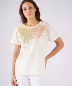 T-shirt motif placé fil brillant
