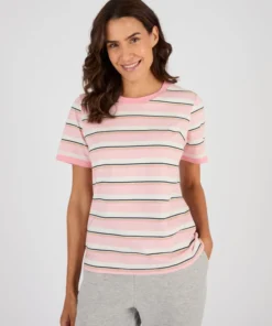 T-shirt rayé en pur coton