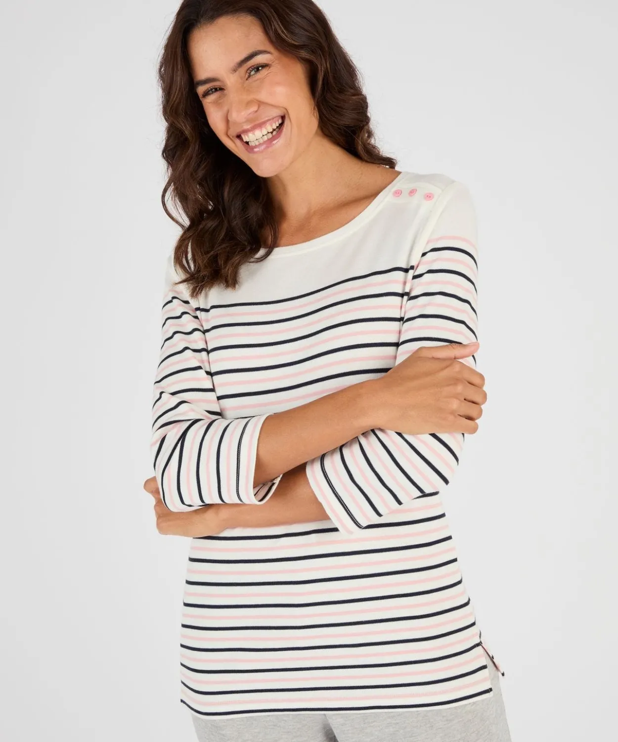 T-shirt rayé maille interlock