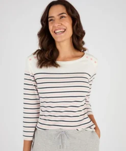 T-shirt rayé maille interlock