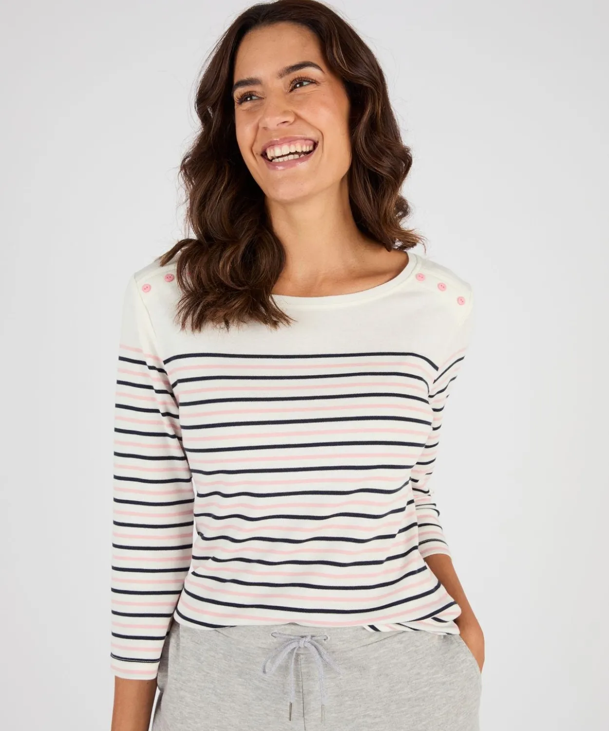 T-shirt rayé maille interlock