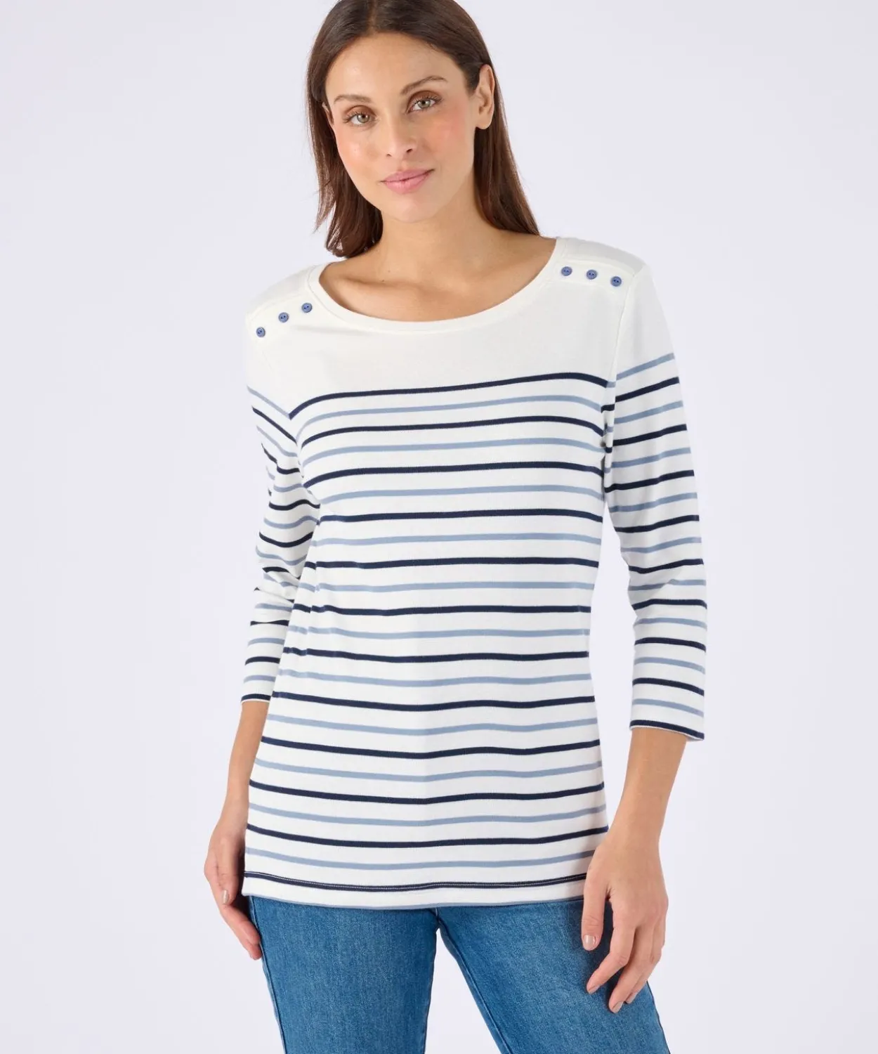 T-shirt rayé maille interlock