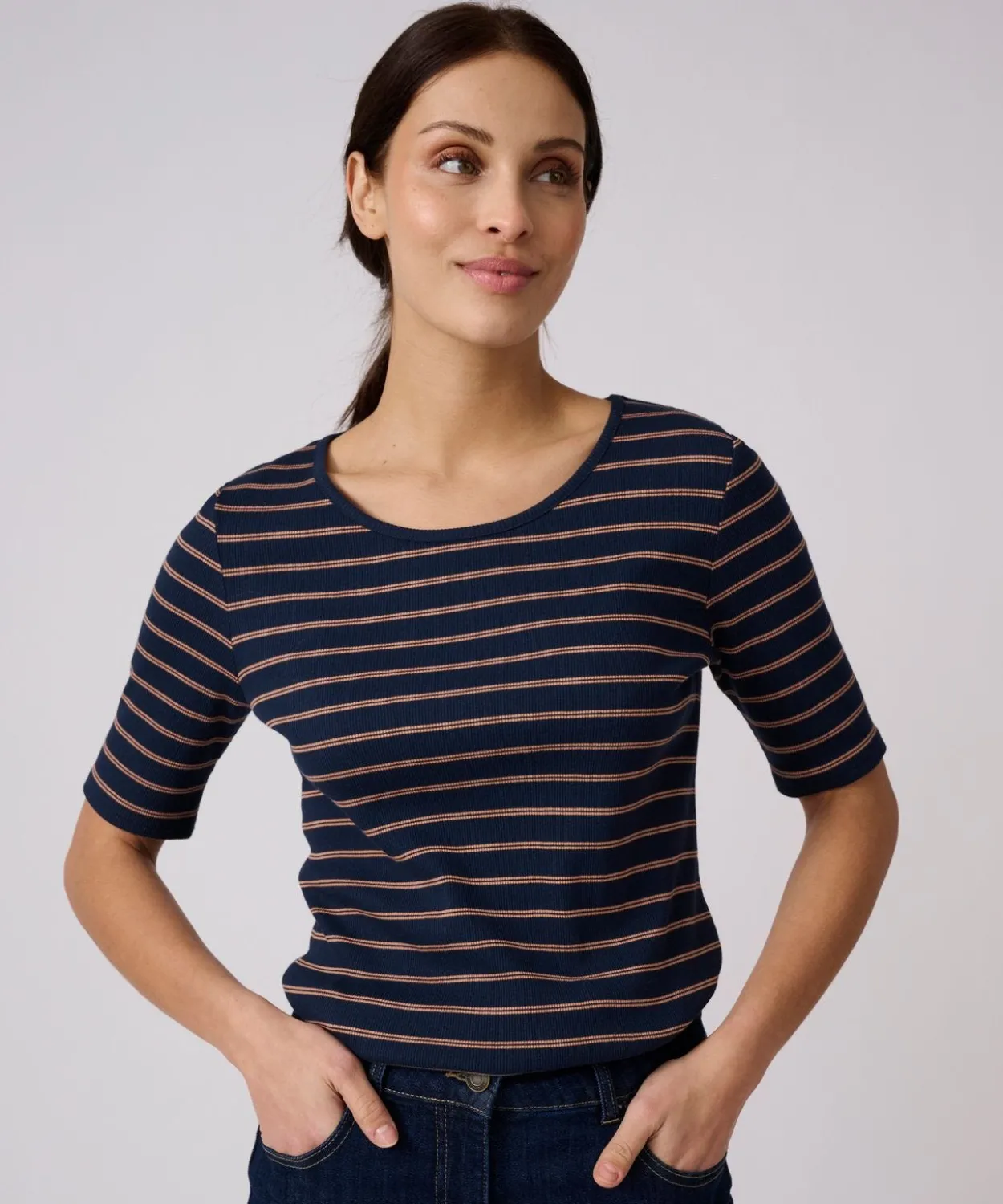 T-shirt rayé manches aux coudes