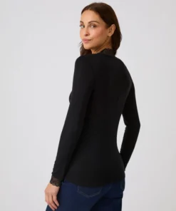 T-shirt Thermolactyl Sensitive col montant dentelle
