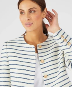 Veste effet tweed rayée