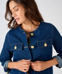 Veste en jean à boutons chic