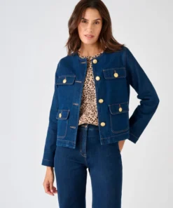 Veste en jean à boutons chic