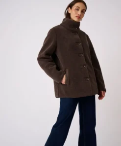 Veste imitation peau lainée