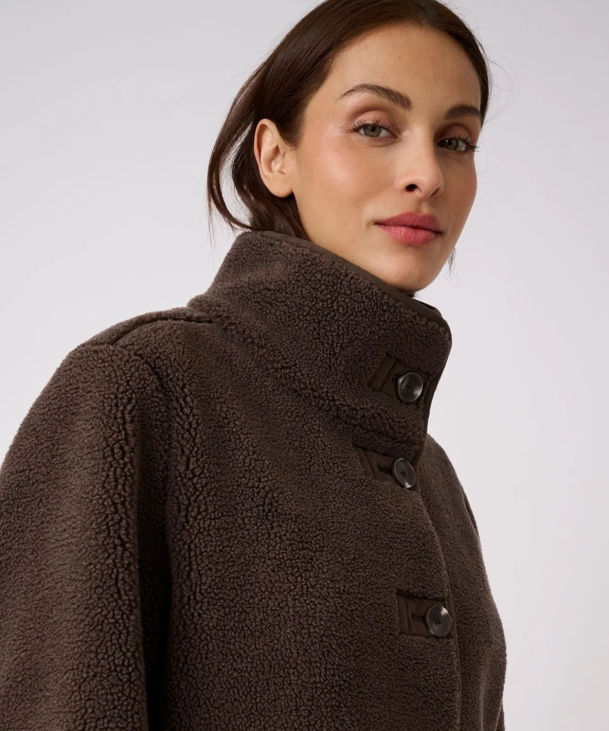 Veste imitation peau lainée