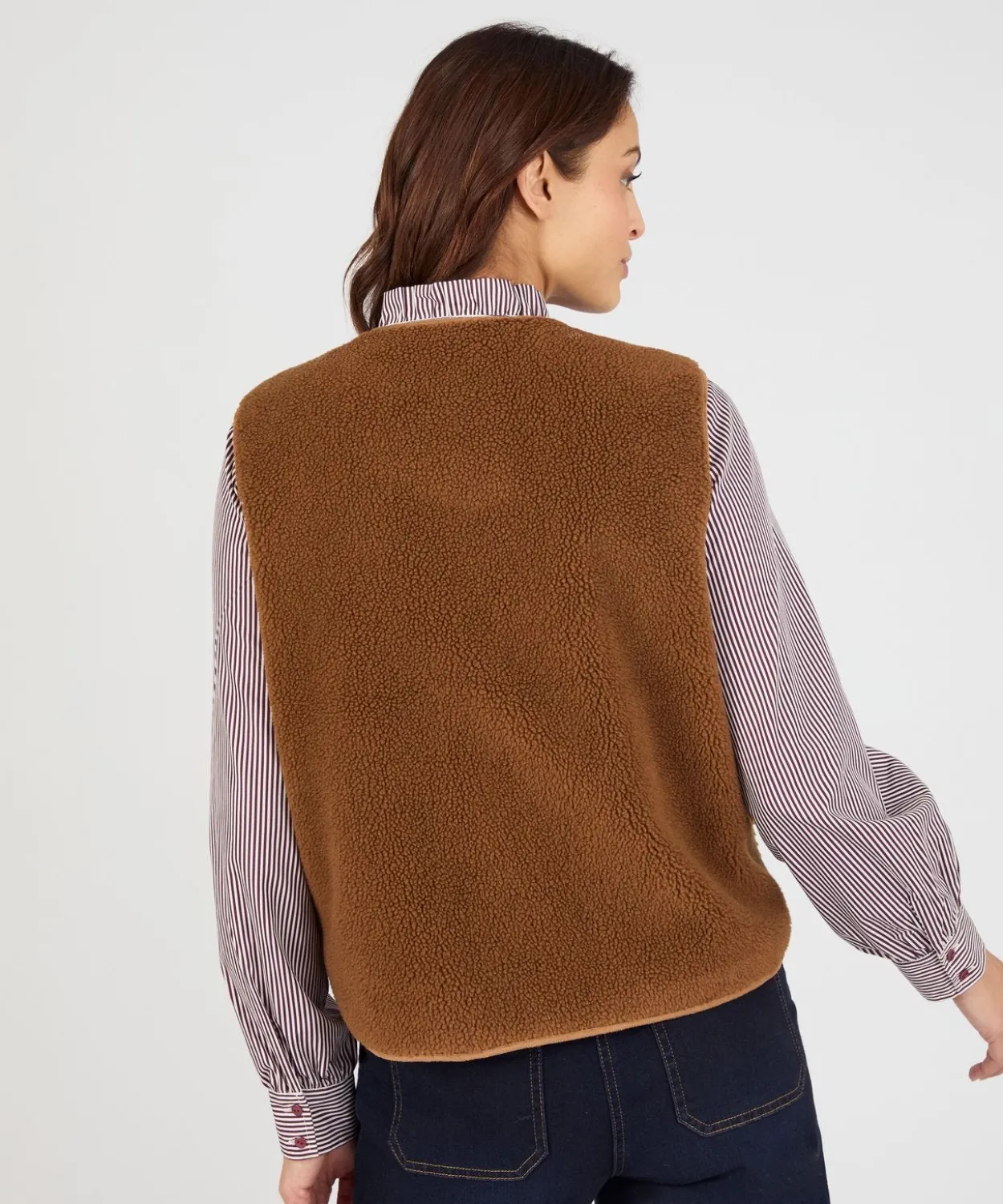 Veste sans manches maille polaire moutonnée