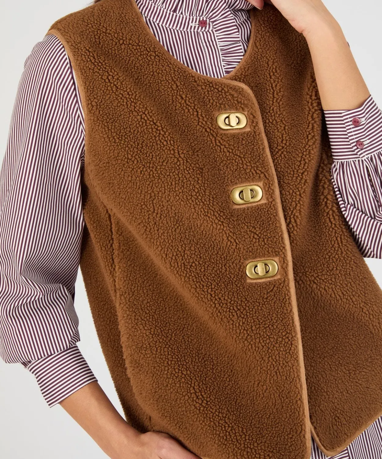 Veste sans manches maille polaire moutonnée