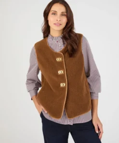 Veste sans manches maille polaire moutonnée