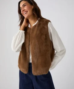 Veste sans manches toucher doux