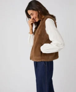 Veste sans manches toucher doux