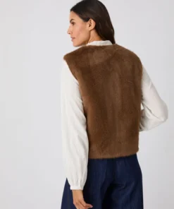 Veste sans manches toucher doux